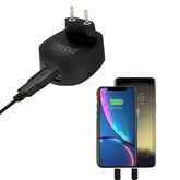 FX Multicoloured Dual USB Mains Charger 2.4 AMP Plug (EU), Black FX